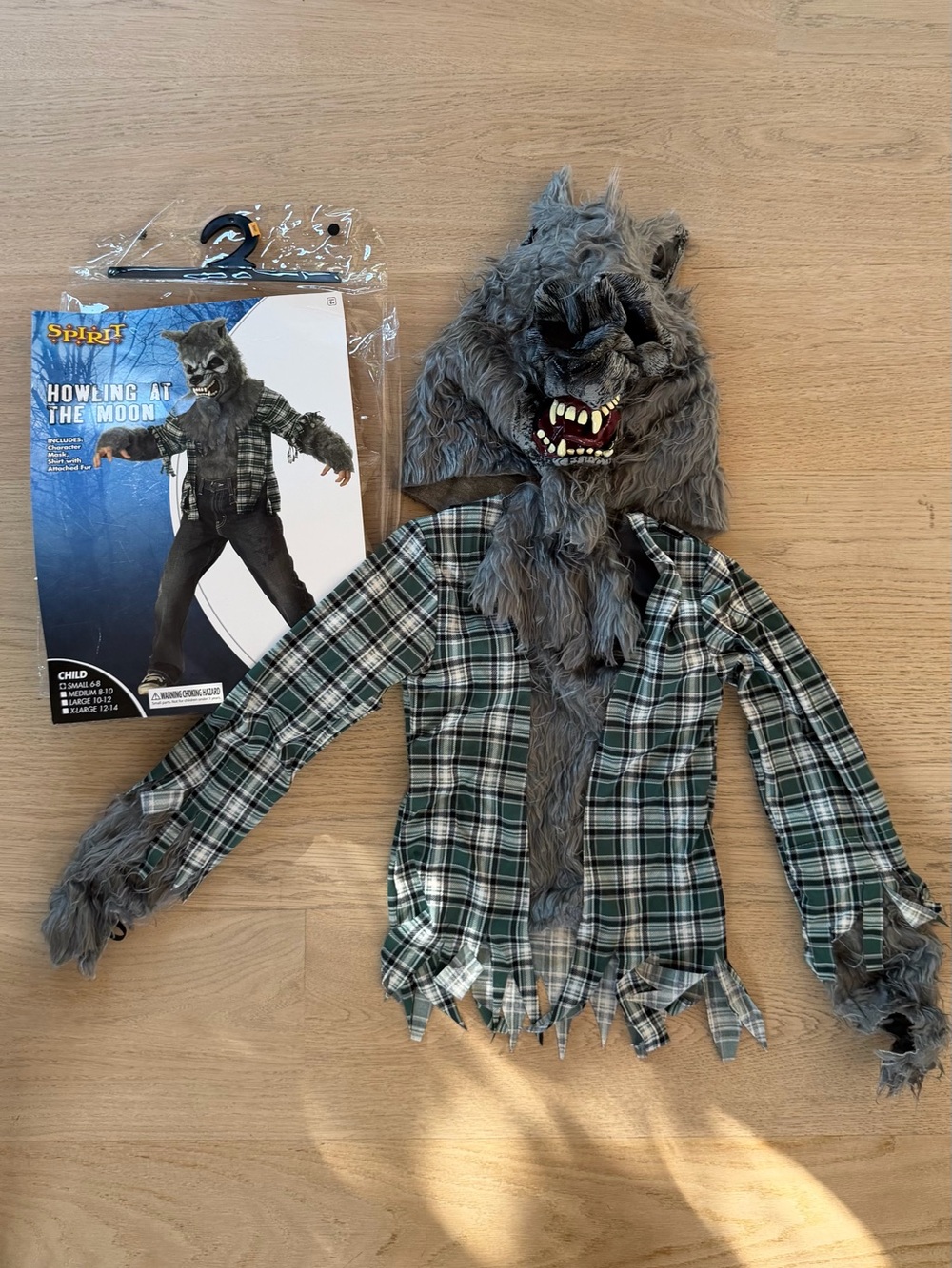 Spirit Kids Howling at the Moon Werewolf Costume - Brown, Gray, Black